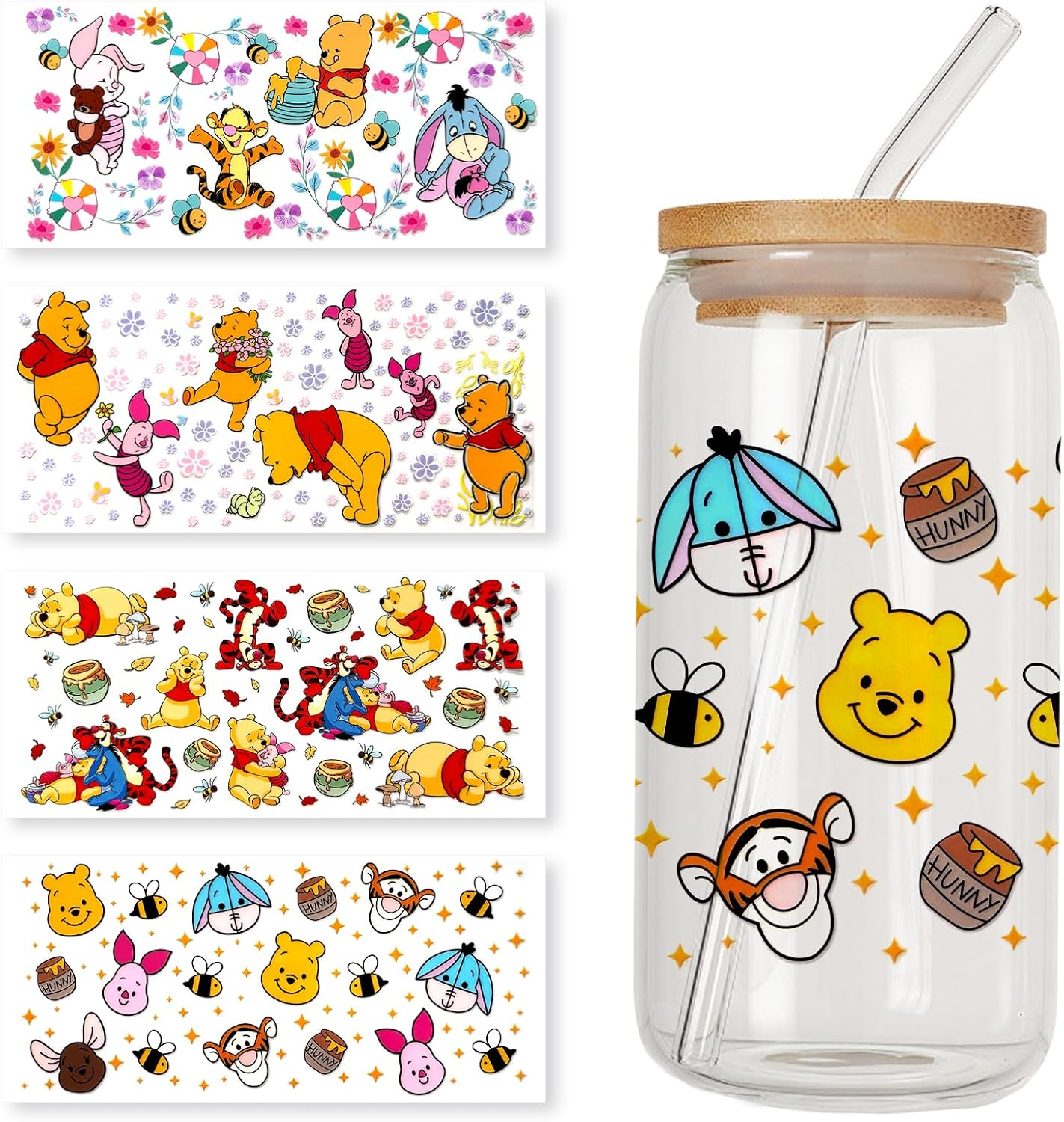 Character wrap designs and a glass application example