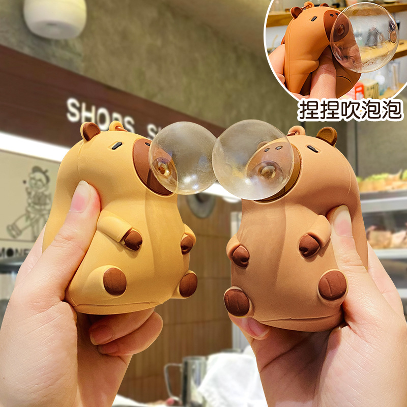 Cute Capybara Bubble Blower Squishy Toy