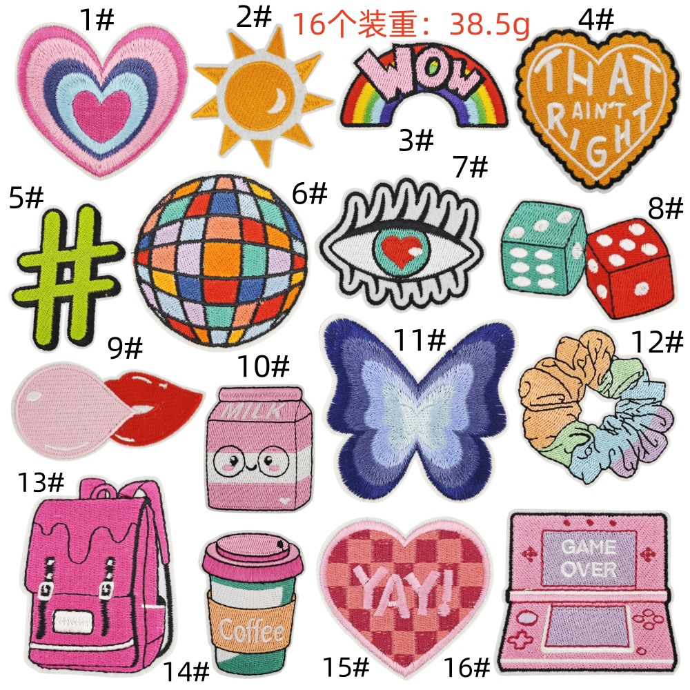Colorful Embroidered Patches for Clothes, Bags & DIY Crafts
